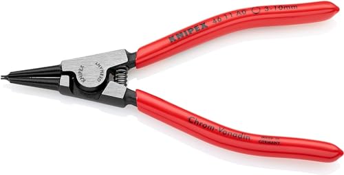 KNIPEX Sicherungsringzange für Außenringe auf Wellen mit Kunststoff überzogen schwarz atramentiert 140 mm, 46 11 A0 von KNIPEX