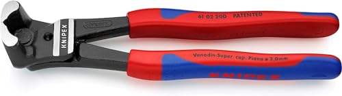 KNIPEX Bolzen-Vornschneider hochübersetzt mit Kunststoff überzogen schwarz atramentiert 200 mm, 61 02 200 von KNIPEX