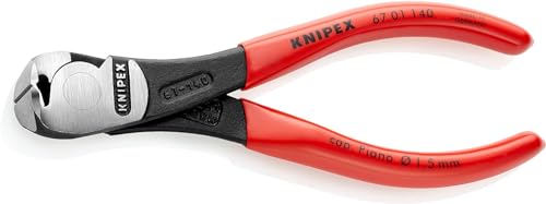 KNIPEX Kraft-Vornschneider mit Kunststoff überzogen schwarz atramentiert 140 mm, 67 01 140 von KNIPEX