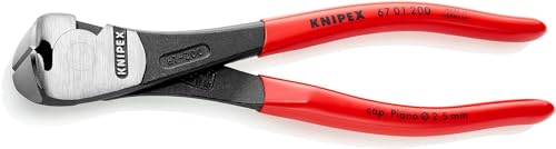 KNIPEX Kraft-Vornschneider mit Kunststoff überzogen schwarz atramentiert 200 mm, 67 01 200 von KNIPEX