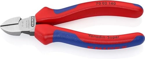 KNIPEX Seitenschneider schwarz atramentiert, mit Mehrkomponenten-Hüllen 140 mm 70 02 140 von Knipex