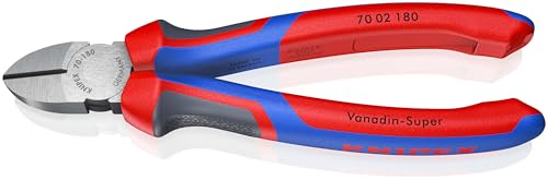 Knipex Seitenschneider schwarz atramentiert, mit Mehrkomponenten-Hüllen 180 mm 70 02 180 von Knipex