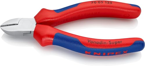 Knipex Seitenschneider verchromt, mit Mehrkomponenten-Hüllen 125 mm 70 05 125 von Knipex