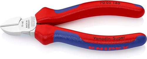 Knipex Seitenschneider verchromt, mit Mehrkomponenten-Hüllen 140 mm 70 05 140 von Knipex