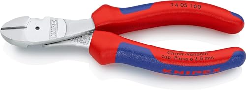 Knipex Kraft-Seitenschneider verchromt, mit Mehrkomponenten-Hüllen 160 mm 74 05 160 von Knipex