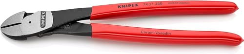KNIPEX Kraft-Seitenschneider mit Kunststoff überzogen schwarz atramentiert 250 mm, 74 21 250 von KNIPEX