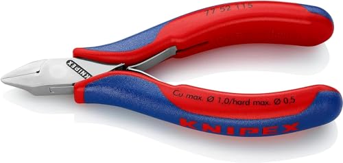 KNIPEX Elektronik-Seitenschneider mit durchgestecktem Gelenk mit Mehrkomponenten-Hüllen 115 mm, 77 52 115 von KNIPEX