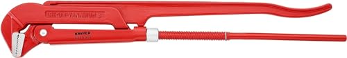 KNIPEX Rohrzange 90 Grad abgewinkeltes Maul, Chrom-Vanadium, rot pulverbeschichtet, 650 mm, 83 10 030 von Knipex