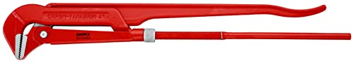 KNIPEX Rohrzange 90 Grad abgewinkeltes Maul, Chrom-Vanadium, rot pulverbeschichtet, 750 mm, 83 10 040 von Knipex