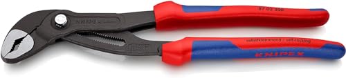 KNIPEX Cobra, Wasserpumpenzange | Rohrzange mit 2K-Griffen, groß, Chrom-Vanadium, atramentiert, 300 mm, 87 02 300 von Knipex