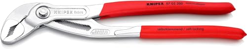 KNIPEX Cobra Hightech-Wasserpumpenzange mit rutschhemmendem Kunststoff überzogen verchromt 300 mm, 87 03 300 von KNIPEX