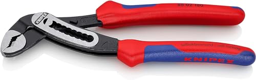 KNIPEX Alligator, Wasserpumpenzange | Rohrzange, Chrom-Vanadium mit 2K-Griffen, atramentiert, 180 mm, 88 02 180 von Knipex