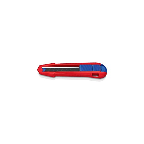 KNIPEX CutiX® Universalmesser, mit Stabilisierungsschiene, Klingenverriegelung, 18 mm Abbrechklinge, Cuttermesser, Teppichmesser, 90 10 165 BK von Knipex