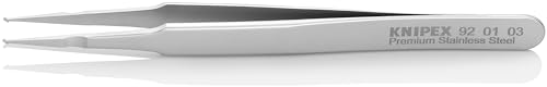 KNIPEX SMD-Präzisionspinzette Glatt Mattiert 120 mm, 92 01 03 von KNIPEX