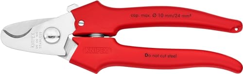 KNIPEX Kabelschere Griffe mit Kunststoff umspritzt auf SB-Karte mit Kunststoff umspritzt 165 mm, 95 05 165 SB von KNIPEX