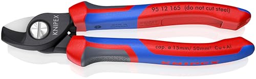 Knipex Kabelschere brüniert, mit Mehrkomponenten-Hüllen 165 mm 95 12 165 von Knipex