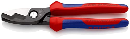 KNIPEX Kabelschere mit Doppelschneide brüniert, mit Mehrkomponenten-Hüllen 200 mm 95 12 200 von Knipex