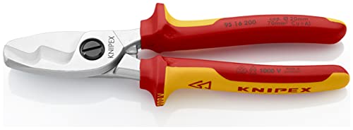 KNIPEX Kabelschere mit Doppelschneide isoliert mit Mehrkomponenten-Hüllen, VDE-geprüft verchromt 200 mm, 95 16 200 KNIPEX Kabelschere mit Doppelschneide isoliert mit Mehrkomponenten-Hüllen, VDE-geprüft verchromt 200 mm, 95 16 200 von KNIPEX