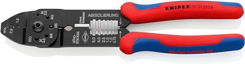 KNIPEX Crimpzange mit Mehrkomponenten-Hüllen schwarz lackiert 230 mm, 97 21 215 B von KNIPEX