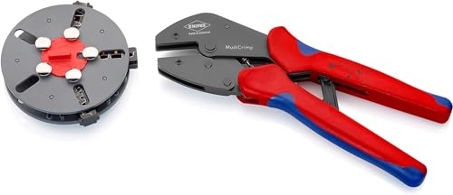 Knipex MultiCrimp® Crimpzange mit Wechselmagazin brüniert, mit Mehrkomponenten-Hüllen 250 mm 97 33 01 von Knipex