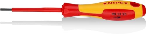 KNIPEX Schraubendreher für Innensechskantschrauben isoliert mit Mehrkomponenten-Hüllen, VDE-geprüft brüniert 177 mm, 98 13 25 von KNIPEX