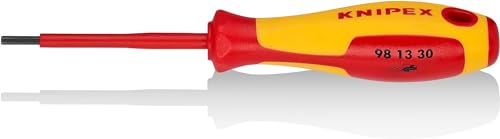 Knipex Schraubendreher für Innensechskantschrauben brüniert, isolierender Mehrkomponenten-Griff, VDE-geprüft 182 mm 98 13 30 von Knipex