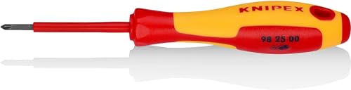 Knipex Schraubendreher für Kreuzschlitzschrauben Pozidriv® brüniert, isolierender Mehrkomponenten-Griff, VDE-geprüft 162 mm 98 25 00 von Knipex