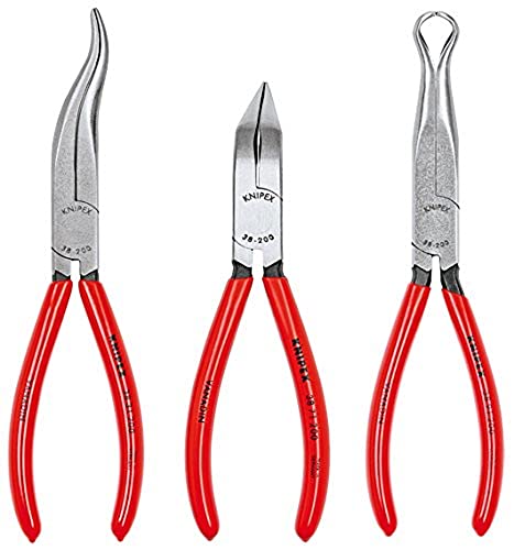 KNIPEX - 9K 00 80 12 US Tools - 3-teiliges Werkzeugset für lange Nase (38 31 200, 38 71 200, 38 91 200) (9K008012US) Rot von Knipex