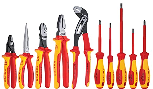 Knipex 989830US Isolierte Zangen, Fräser und Schraubendreher, 10-teilig, 1000 V von Knipex