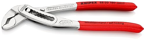 KNIPEX Alligator Wasserpumpenzange mit rutschhemmendem Kunststoff überzogen verchromt 180 mm, 88 03 180 von KNIPEX
