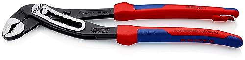 KNIPEX Alligator Wasserpumpenzange in Blister mit Mehrkomponenten-Hüllen, mit integrierter Befestigungsöse zum Anbringen einer, 88 02 300 T BK von KNIPEX