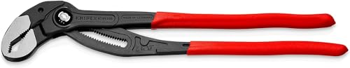 KNIPEX Cobra XL Rohr- und Wasserpumpenzange auf SB-Karte mit rutschhemmendem Kunststoff überzogen grau atramentiert 400 mm, 87 01 400 SB von KNIPEX