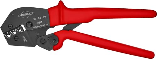Knipex Crimpzange auch für Zweihandbedienung brüniert, mit rutschhemmenden Kunststoff-Hüllen 250 mm (SB-Karte/Blister) 97 52 09 SB von Knipex