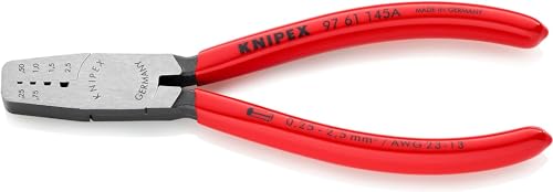 Knipex Crimpzange für Aderendhülsen mit Kunststoff überzogen 145 mm (SB-Karte/Blister) 97 61 145 A SB von Knipex