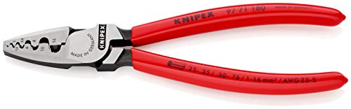 Knipex Crimpzange für Aderendhülsen mit Kunststoff überzogen 180 mm (SB-Karte/Blister) 97 71 180 SB von Knipex