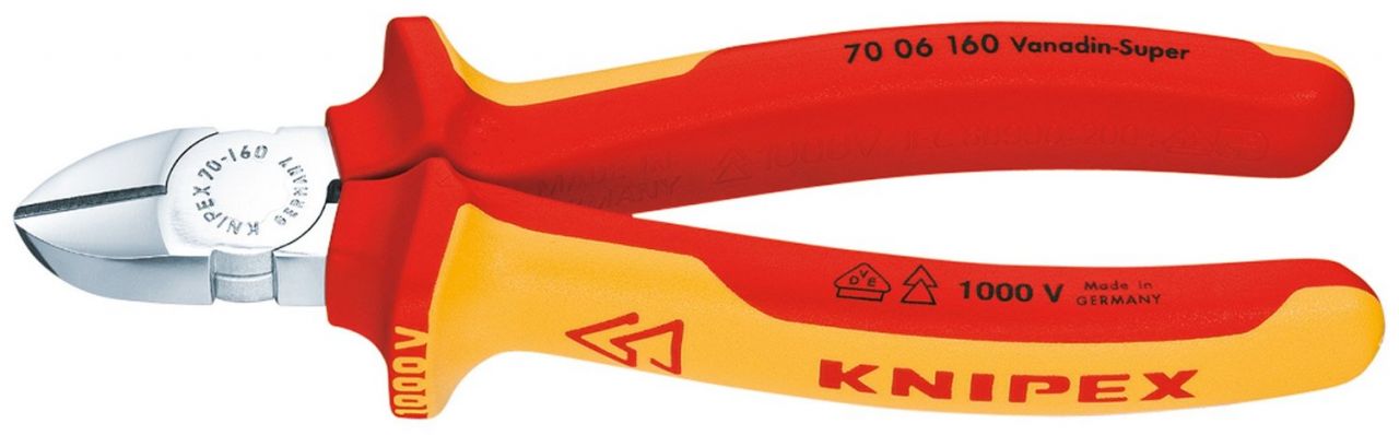 Knipex Seitenschneider 180 mm VDE verchromt Mehrkomponenten-Hülle von Knipex