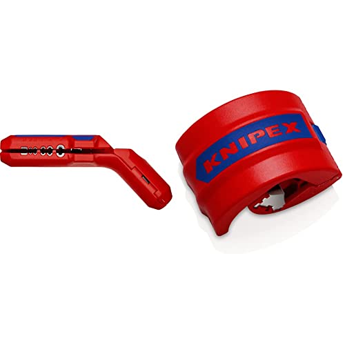 KNIPEX ErgoStrip Universal-Abmantelungswerkzeug (135 mm) 16 95 01 SB & BiX Schneider für Kunststoffrohre und Dichthülsen Ø20-Ø50 mm, 90 22 10 BK von Knipex