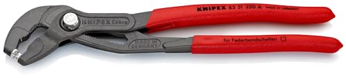 KNIPEX Federbandschellenzange für Schlauchschellen, Chrom-Vanadium, atramentiert, 250 mm (SB-Karte/Blister), 85 51 250 A SB von Knipex