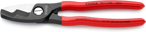 Knipex Kabelschere mit Doppelschneide brüniert, mit Kunststoff überzogen 200 mm (SB-Karte/Blister) 95 11 200 SB von Knipex