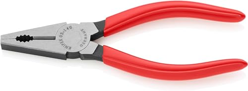 KNIPEX Kombizange mit Kunststoff überzogen schwarz atramentiert 140 mm, 03 01 140 von KNIPEX