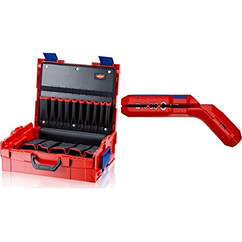 KNIPEX L-BOXX unbestückt (442 mm) 00 21 19 LB & ErgoStrip Universal-Abmantelungswerkzeug (135 mm) 16 95 01 SB, Mehrfarbig von Knipex