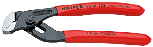 KNIPEX Mini-Wasserpumpenzange | Rohrzange, klein, mit Rillengelenk, Chrom-Vanadium, atramentiert, 125 mm (SB-Karte/Blister), 90 01 125 SB von Knipex