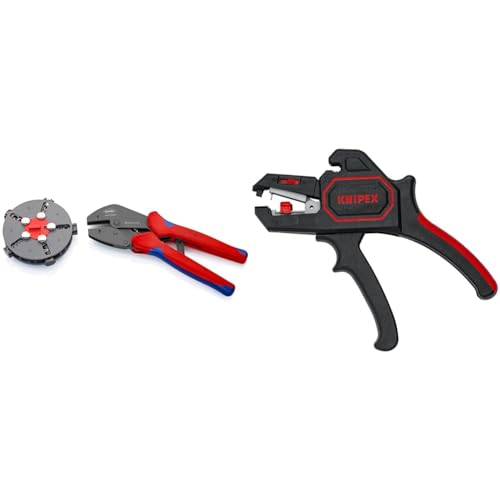 KNIPEX MultiCrimp® Crimpzange mit Wechselmagazin & Automatische Abisolierzange, 0,2-6 mm², Feinjustierung, einstellbarer Längenanschlag, Abisolierwerkzeug, Abisolierer, 12 62 180 von Knipex