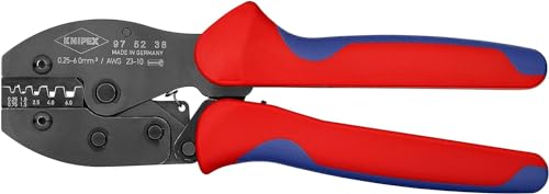 Knipex PreciForce® Crimpzange brüniert, mit Mehrkomponenten-Hüllen 220 mm 97 52 38 von Knipex