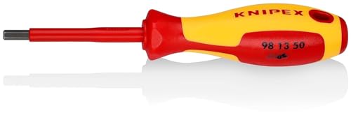 Knipex Schraubendreher für Innensechskantschrauben brüniert, isolierender Mehrkomponenten-Griff, VDE-geprüft 187 mm 98 13 50 von Knipex
