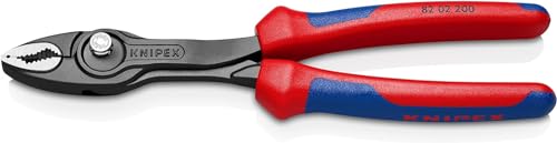 KNIPEX TwinGrip, Frontgreifzange mit 2K-Griffen, atramentiert, 200 mm (SB-Karte/Blister), 82 02 200 SB von Knipex