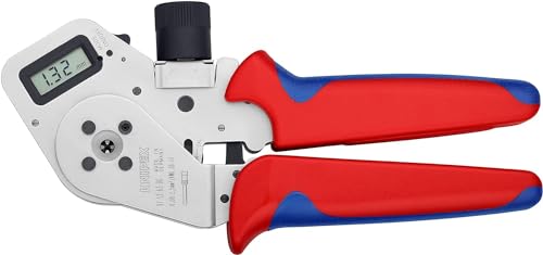 Knipex Vierdornpresszange für gedrehte Kontakte verchromt, mit Mehrkomponenten-Hüllen 195 mm 97 52 63 DG von Knipex