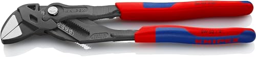 KNIPEX Zangenschlüssel, Multi-Schraubenschlüssel, Chrom-Vanadium, atramentiert, mit 2K-Griffen, 250 mm (SB-Karte/Blister), 86 02 250 SB von Knipex