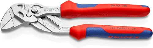 KNIPEX Zangenschlüssel, Multi-Schraubenschlüssel, Chrom-Vanadium, Rostschutz verchromt, 180 mm, 86 05 180 von Knipex