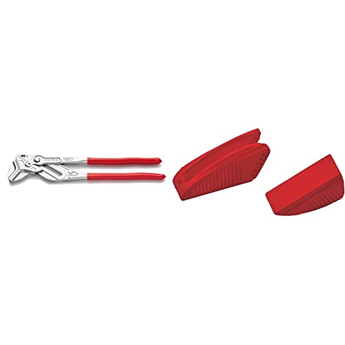 KNIPEX Zangenschlüssel XL Zange und Schraubenschlüssel in einem Werkzeug (400 mm) 86 03 400 & Schonbacken für 86 XX 250 3 Paar 86 09 250 V01 von Knipex